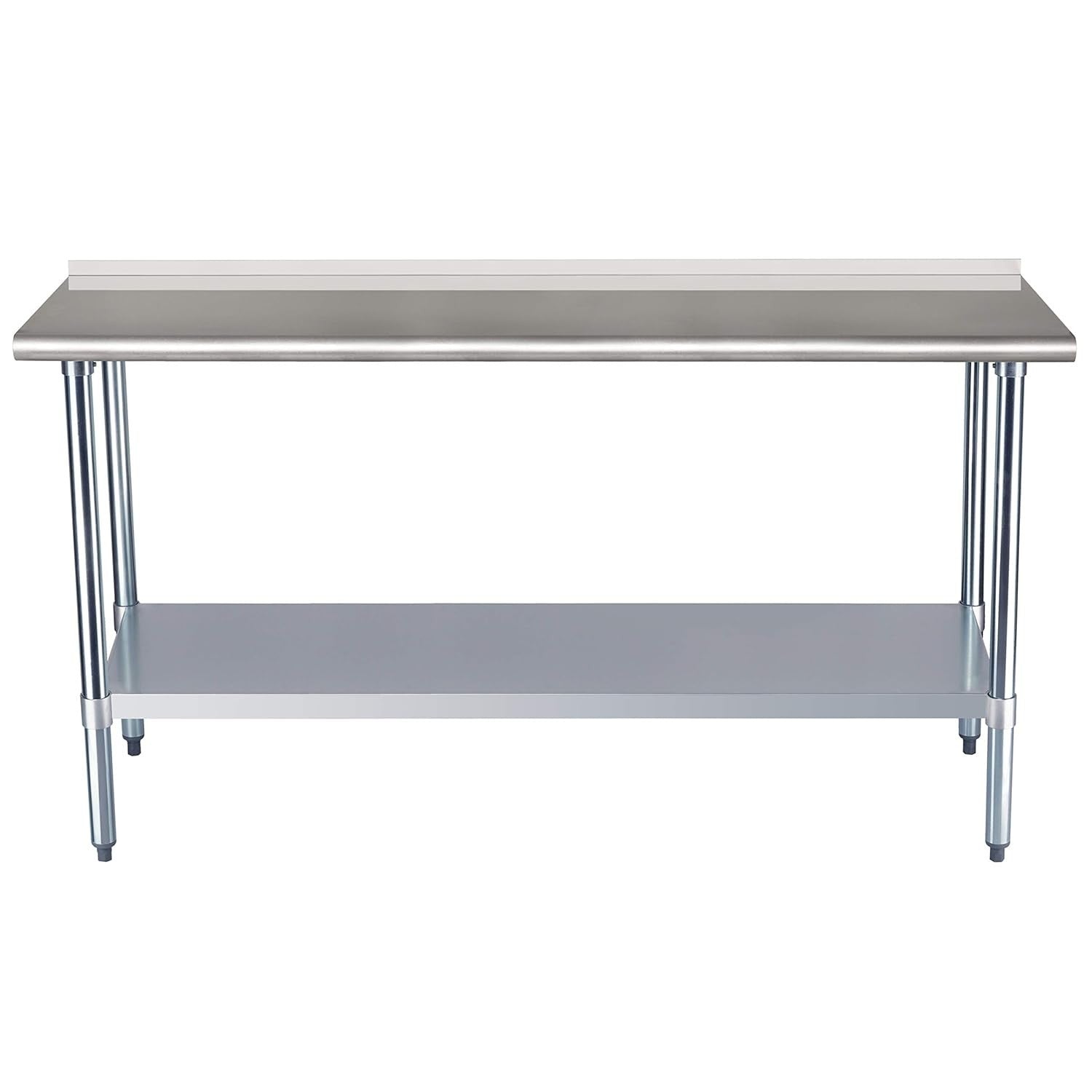 NSF Stainless Steel Workbench 152x61cm with Backsplash & Adjustable Shelf