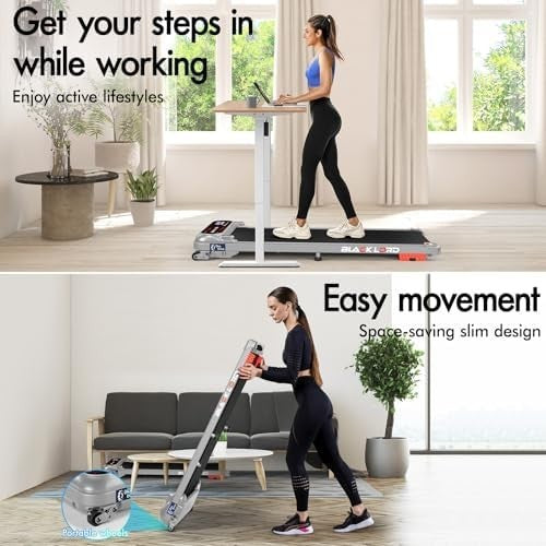 Compact 4-in-1 Walking Treadmill 3HP Home Fitness Under Desk Portable
