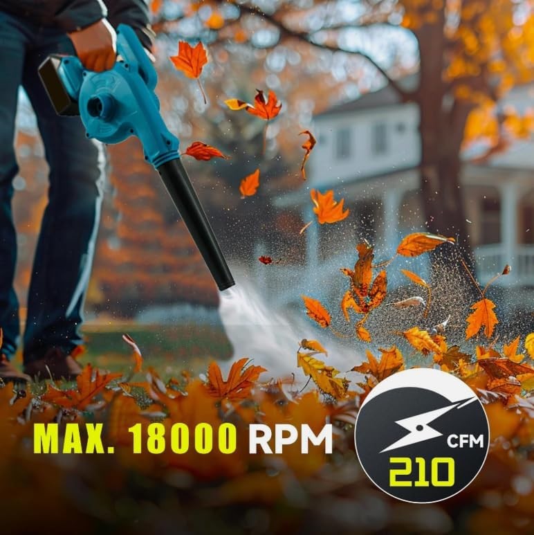 48V Cordless Leaf Blower Vacuum 2-in-1 Dual Battery Garden Yard Cleaner