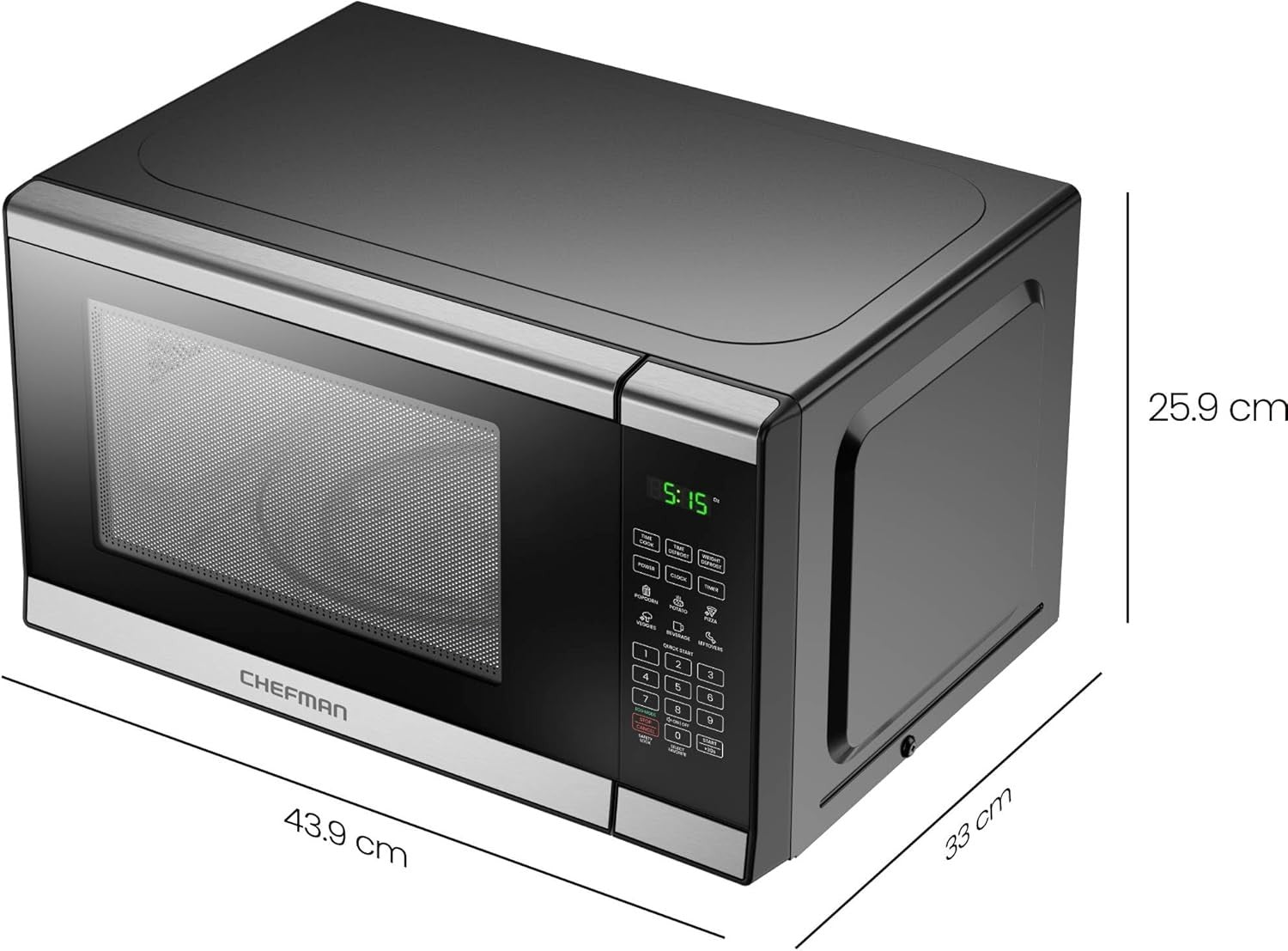 20L 800W Digital Microwave 10 Power Child Lock Steel