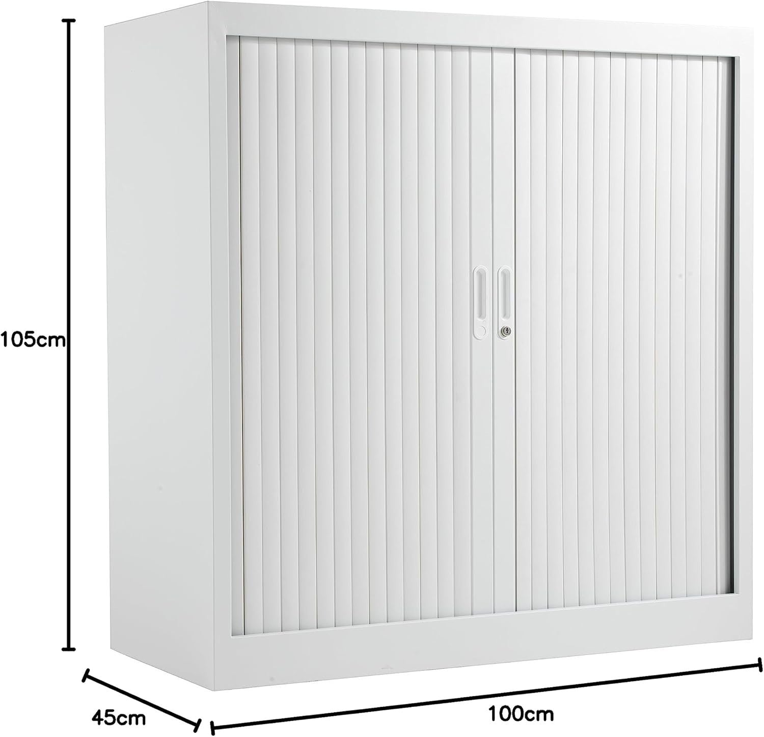 Metal Storage Cabinet Lockable with Adjustable Shelves & 50kg Load – White