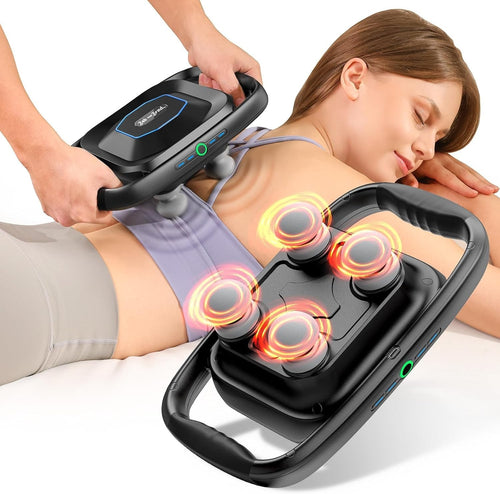 Deep Tissue Massage Gun 4-Head Percussion Back & Shoulder Muscle Pain Relief