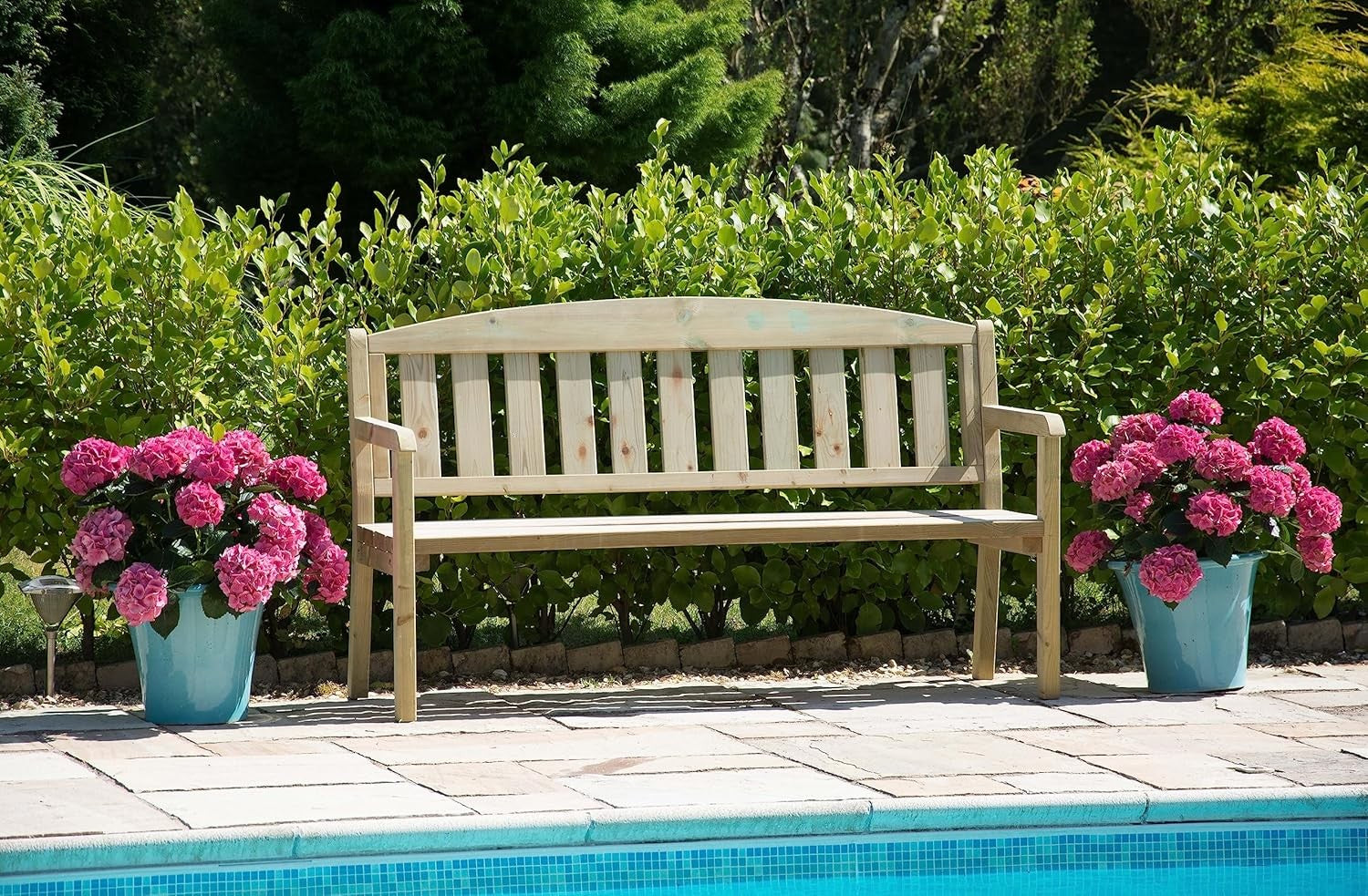 4 Seater Wooden Garden Bench 177cm Redwood Patio Park Bench Seat