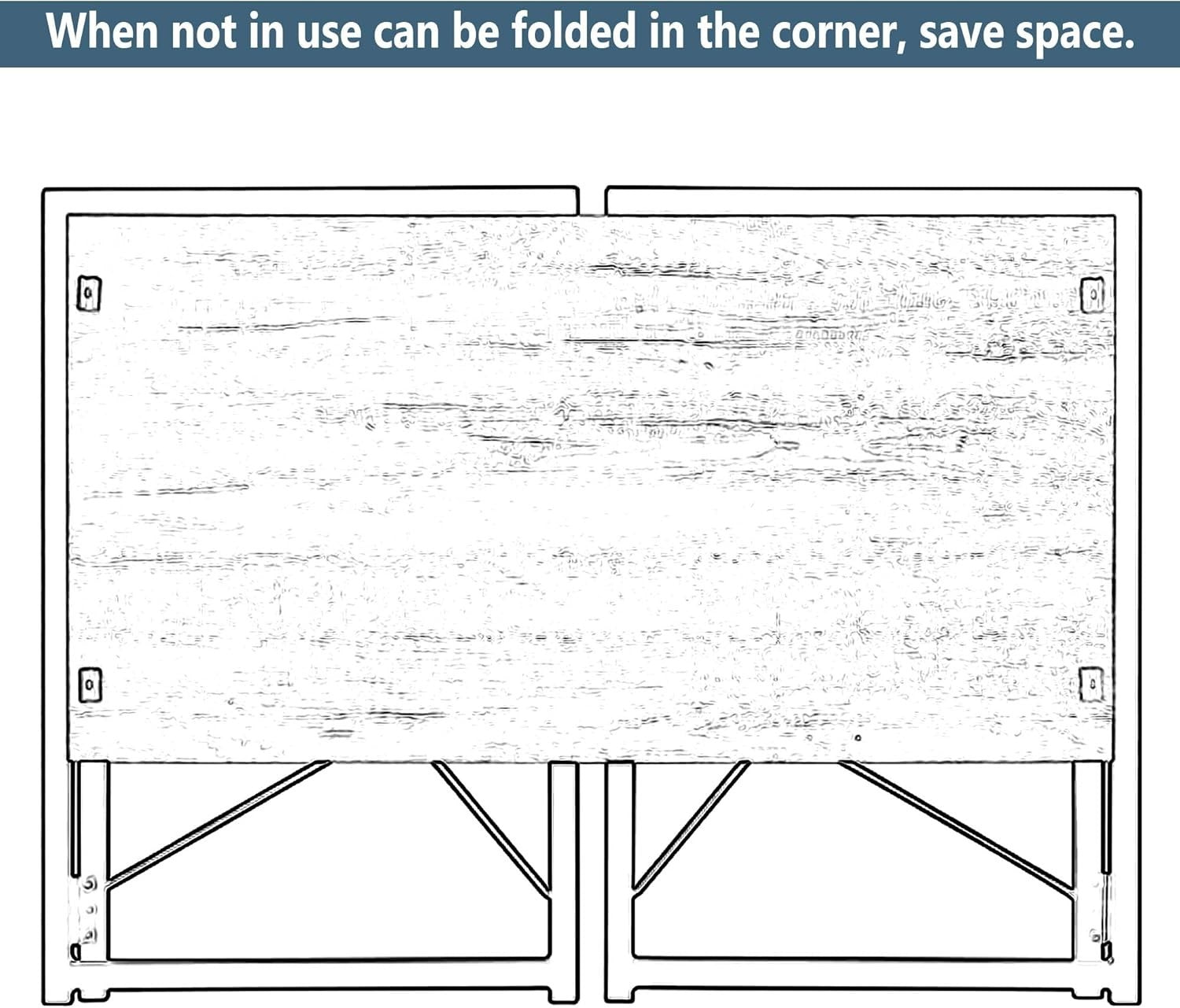 Oak Folding Computer Desk 100x50cm Portable Compact Home Office Table