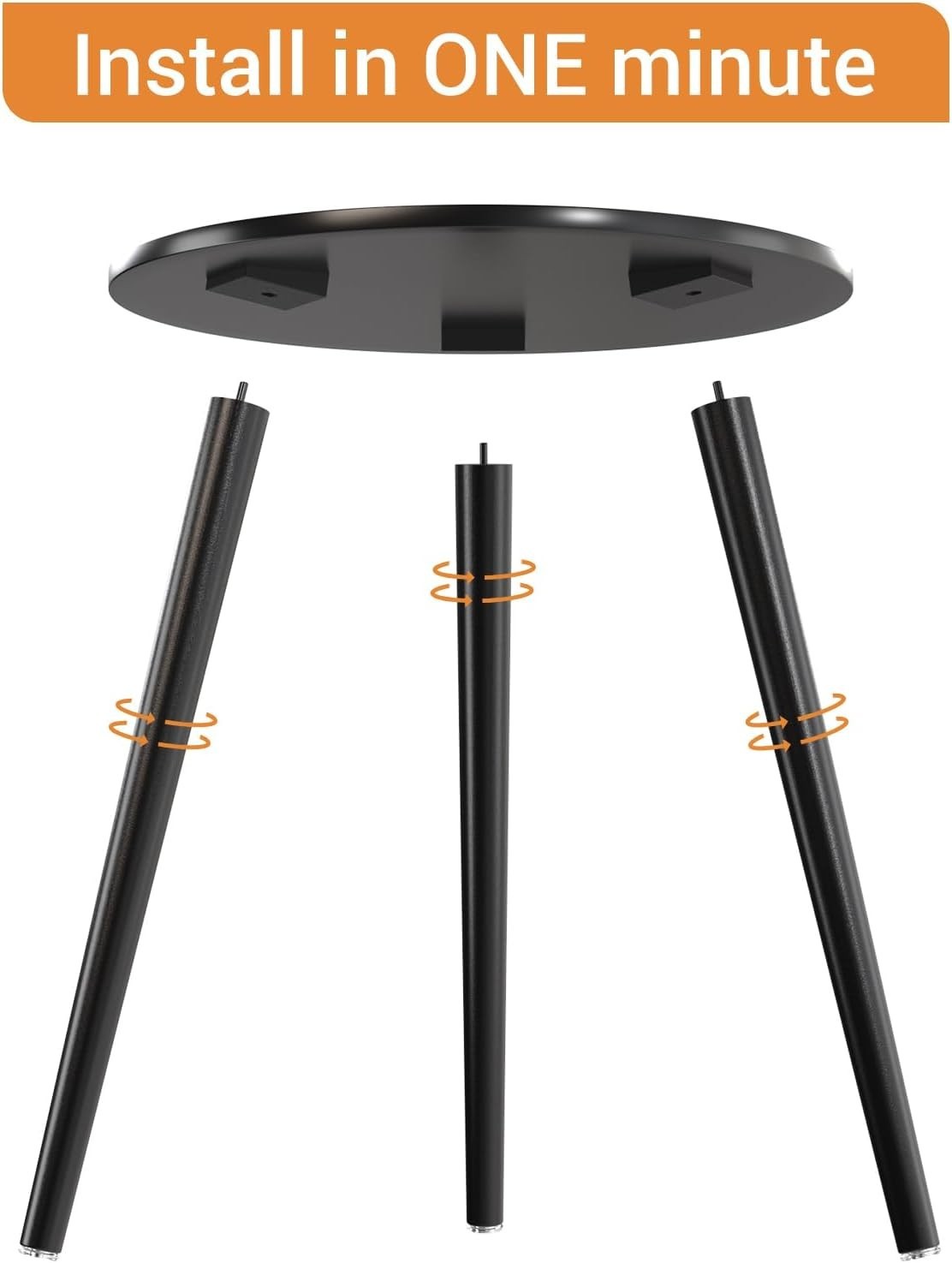 Small Round Side Table with Sturdy Iron Legs, 42x42x51cm, Multi-Use