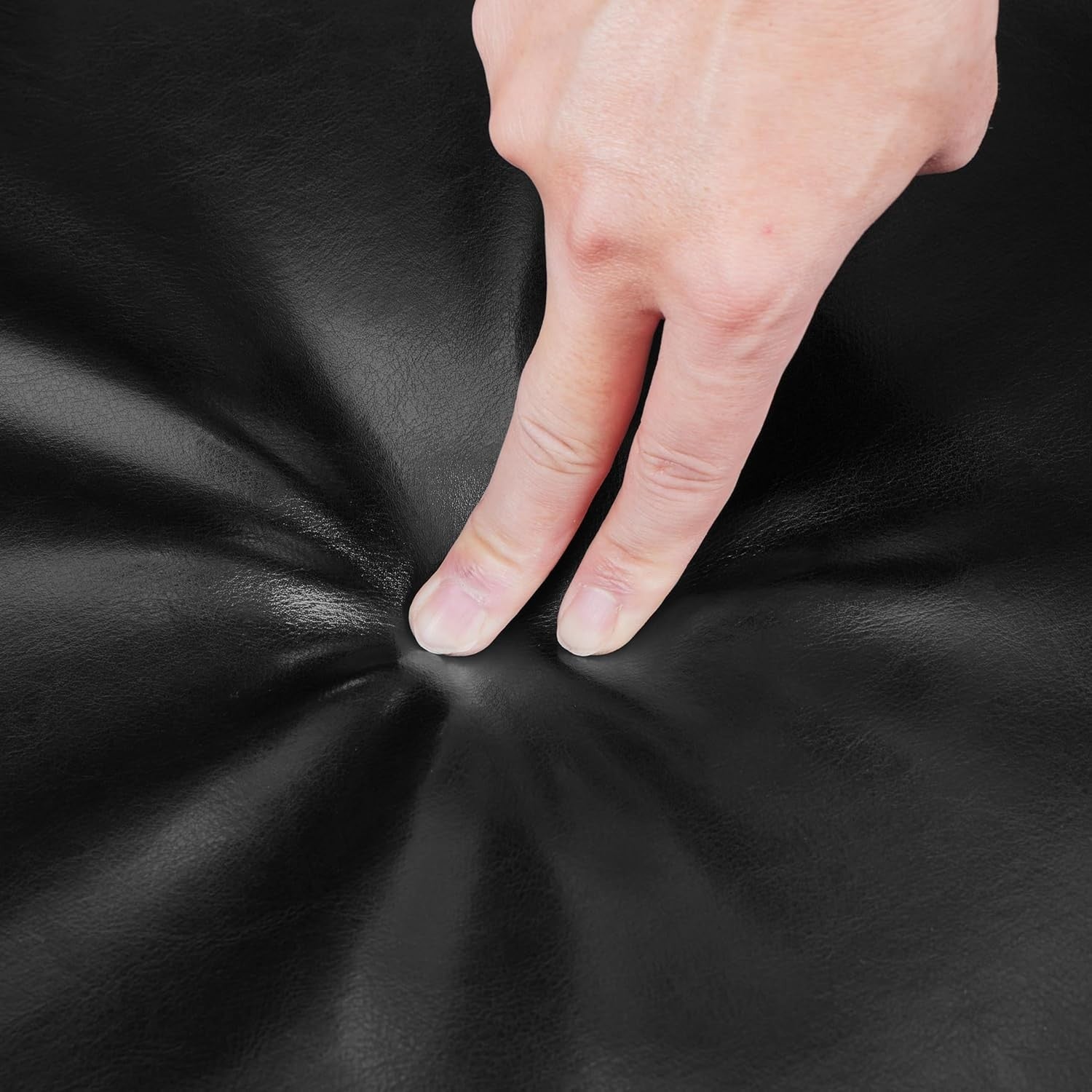 Black PU Leather Tub Chair Modern Accent Armchair
