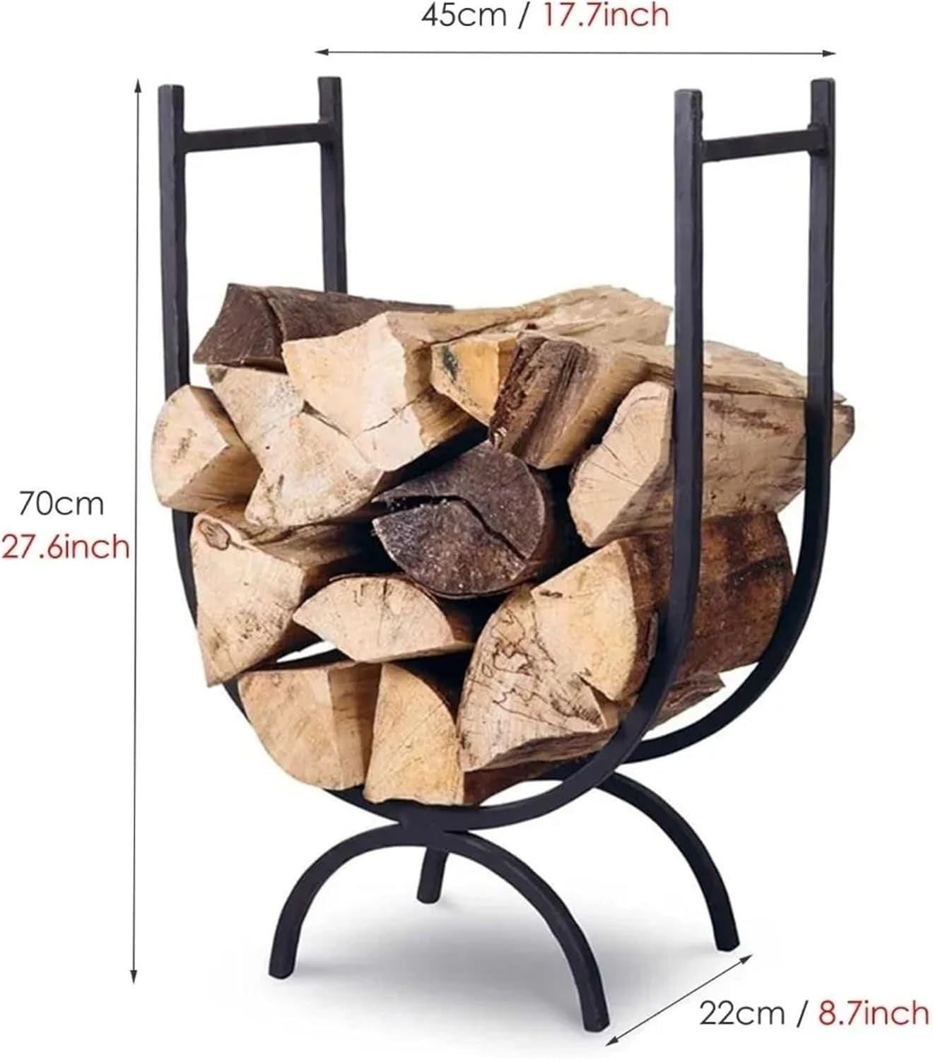 Heavy Duty Indoor Outdoor Firewood Rack - Foldable, Space Saving Log Holder