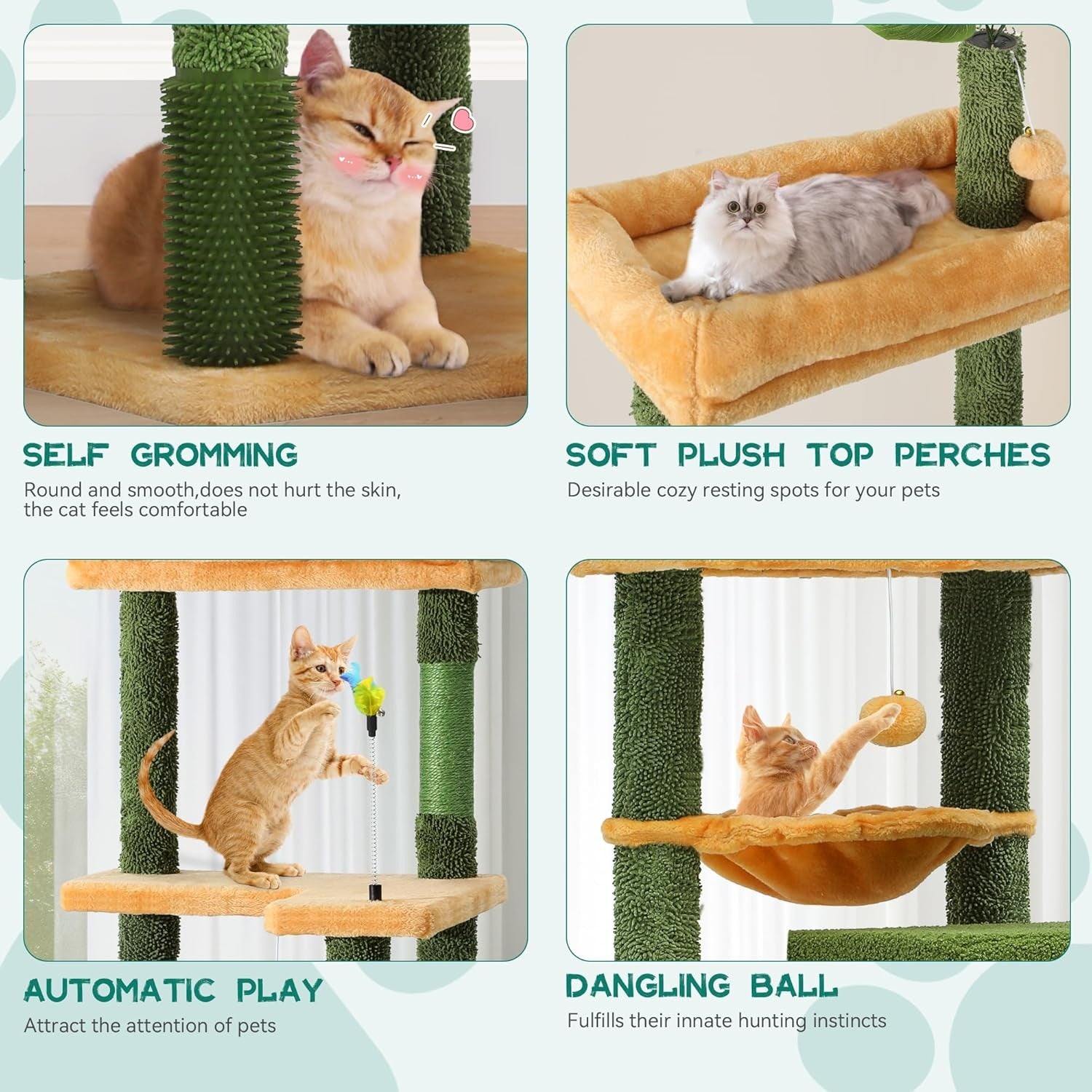 185cm Tall Cat Tree Tower with Scratching Posts Condo Perches Indoor