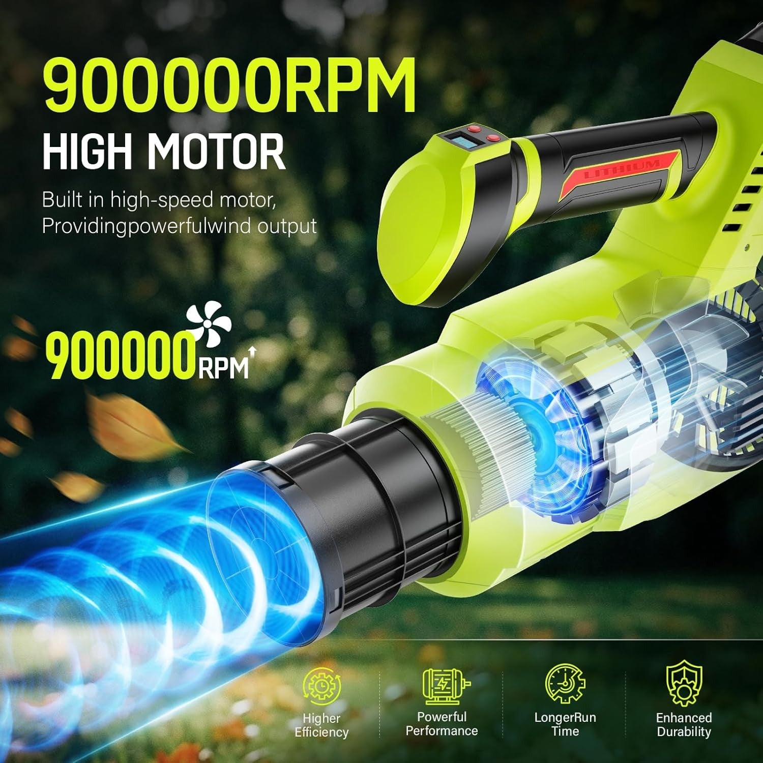 Cordless Leaf Blower 21V 200MPH 700CFM Dual Battery Handheld Garden