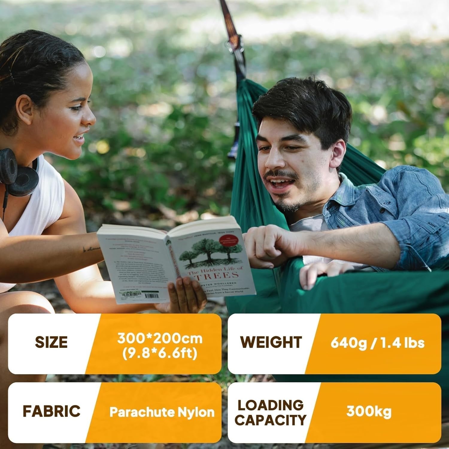 Ultra-Light Travel Camping Hammock 300kg Load Quick-Dry Parachute Nylon