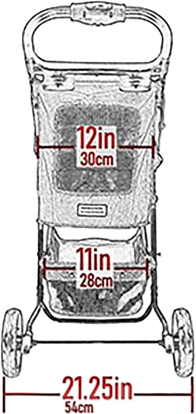 No Zip Pet Stroller 3 Wheel for Dogs Cats One Hand Fold Easy Entry