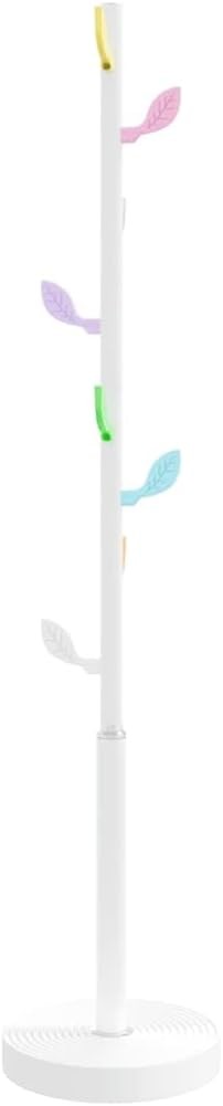 Modern White Metal Coat Rack Stand | Freestanding Hall Tree with Cement Base 172