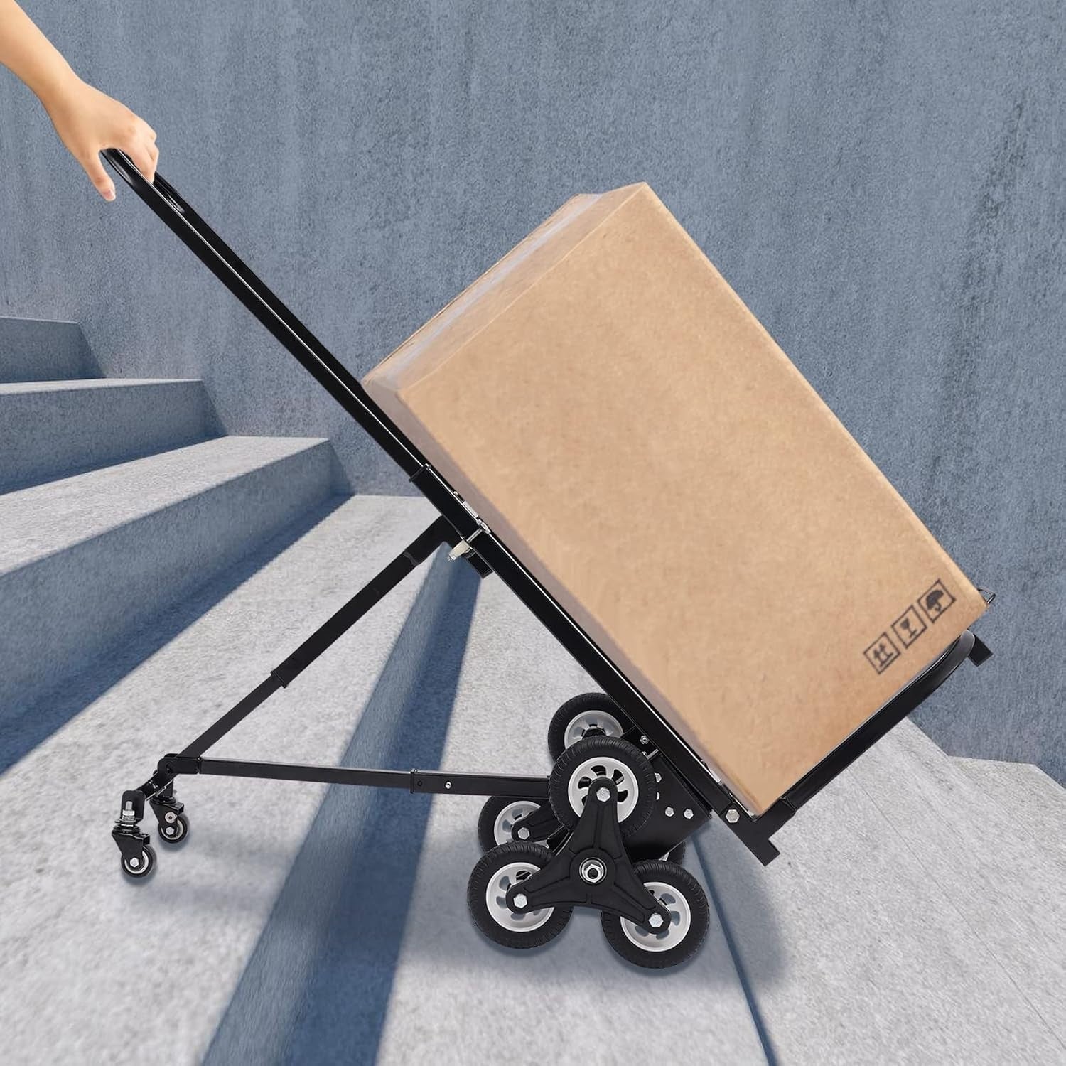 330lb Stair Climbing Hand Truck Folding 8 Wheel Heavy Duty Moving Cart