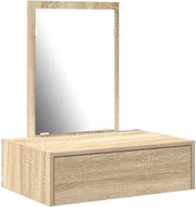 Modern Floating Vanity Makeup Desk Drawer Storage Wall Mounted Sonoma Oak