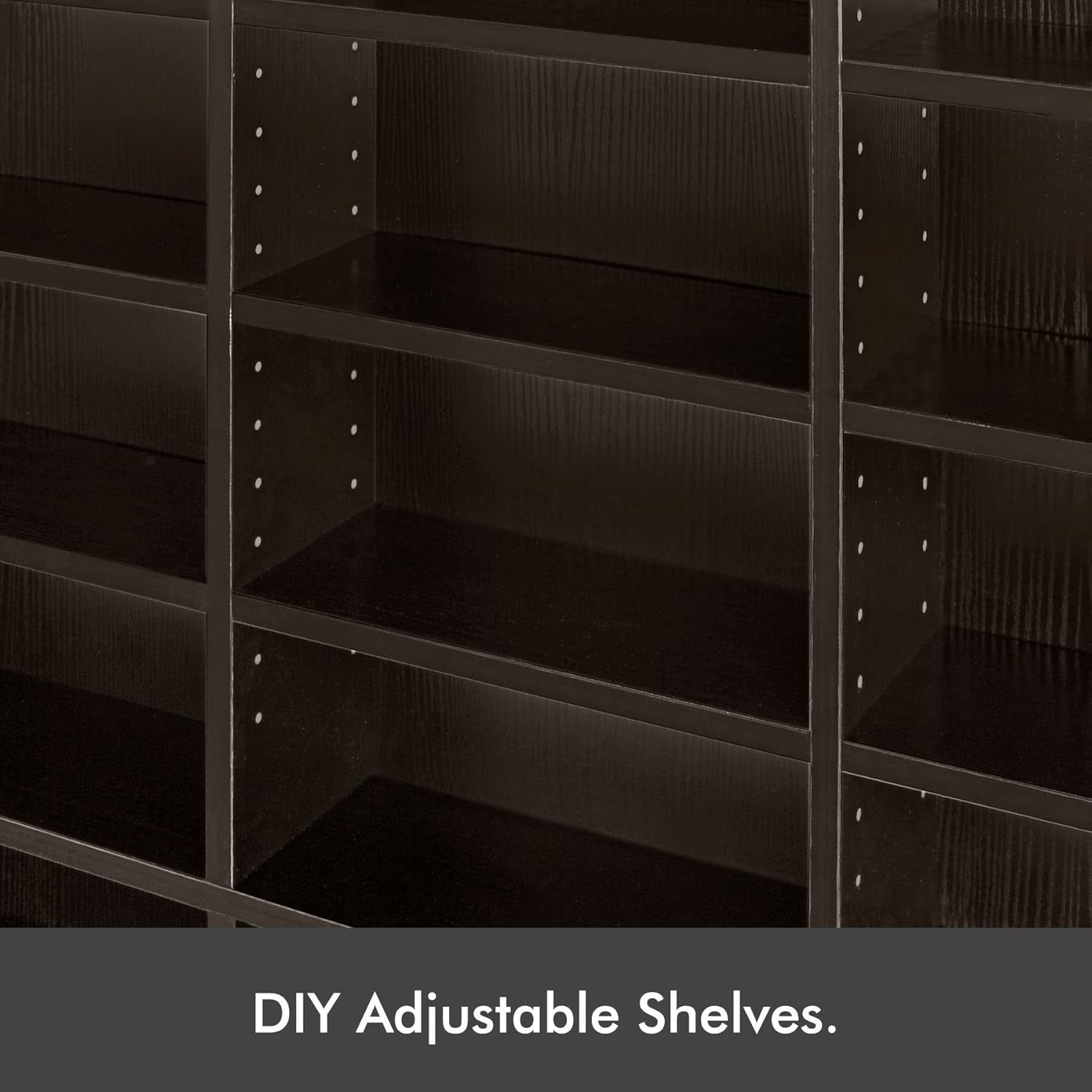 837 CD 396 DVD Storage Cabinet Adjustable Media Shelf Bookcase Brown