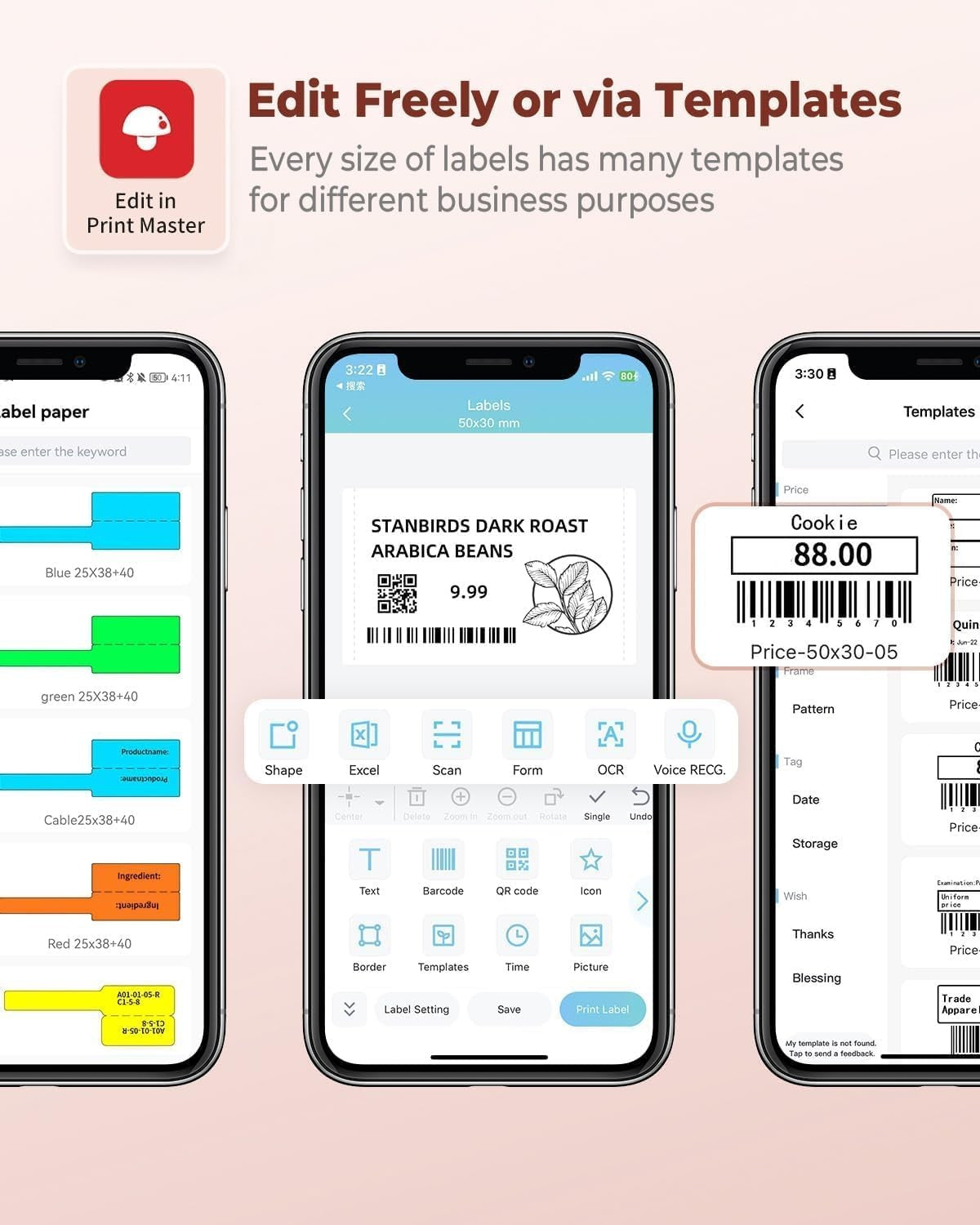 Bluetooth Label Maker 2" Thermal Printer 100 Labels