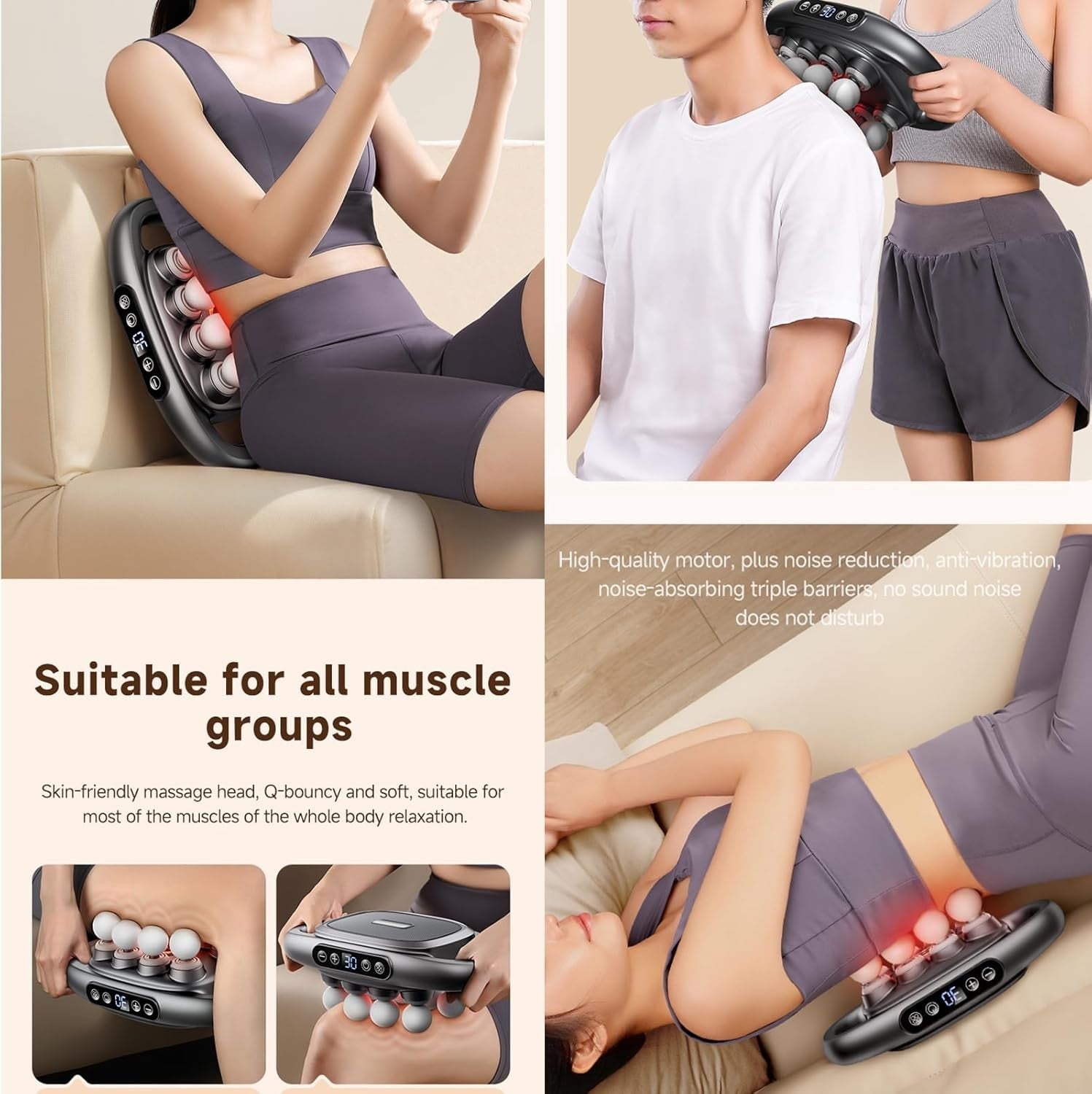 Deep Tissue Muscle Massage Gun Multi Head Fascia Relief 30 Speeds Pain Therapy