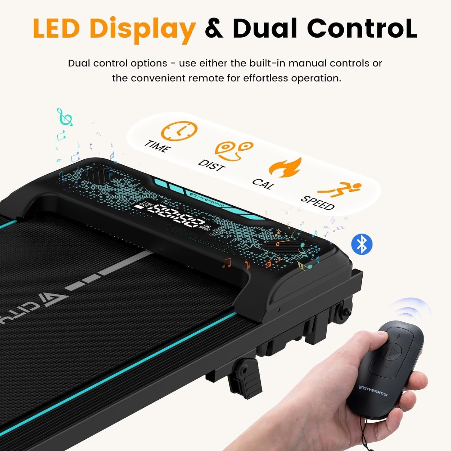 Under Desk Treadmill 1-6KM/H Incline Fitness Walking Running LED Display