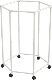 Hexagonal Clothes Drying Rack Rolling Laundry Rail Space Saving Indoor Outdoor
