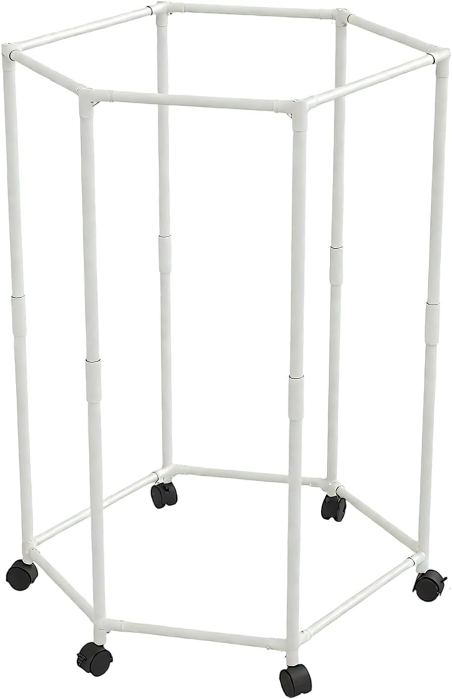 Hexagonal Clothes Drying Rack Rolling Laundry Rail Space Saving Indoor Outdoor
