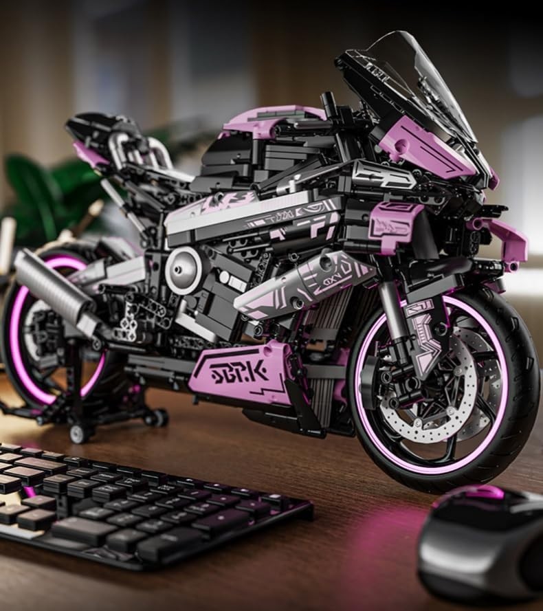 1920PCS Motorcycle Building Blocks Set | Realistic Design & Display Stand
