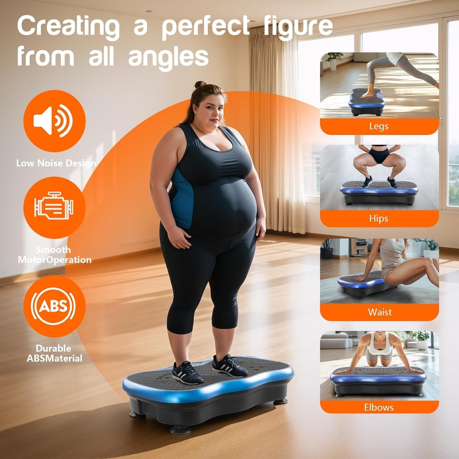 Vibration Plate Exercise Machine 120 Speeds 10 Modes 180W Home Trainer