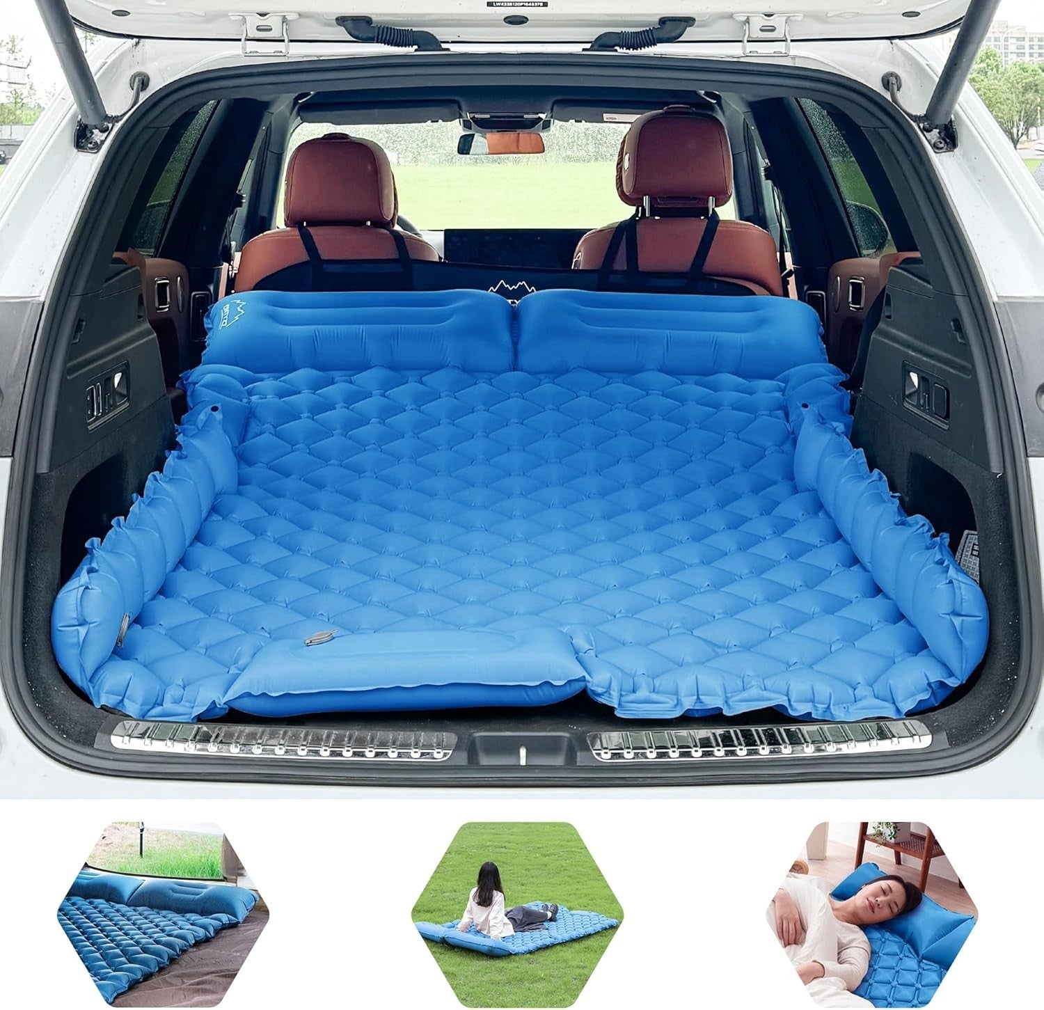 Inflatable Car Mattress SUV Air Bed 2-Person Camping Travel Sleep Mat 183x131x7c