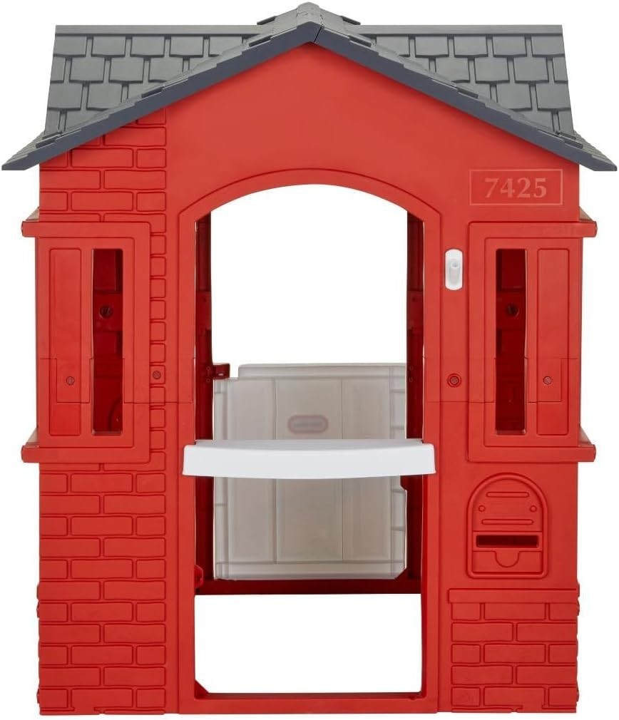 Kids Cottage Playhouse Red Indoor Outdoor Plastic House Age 2+