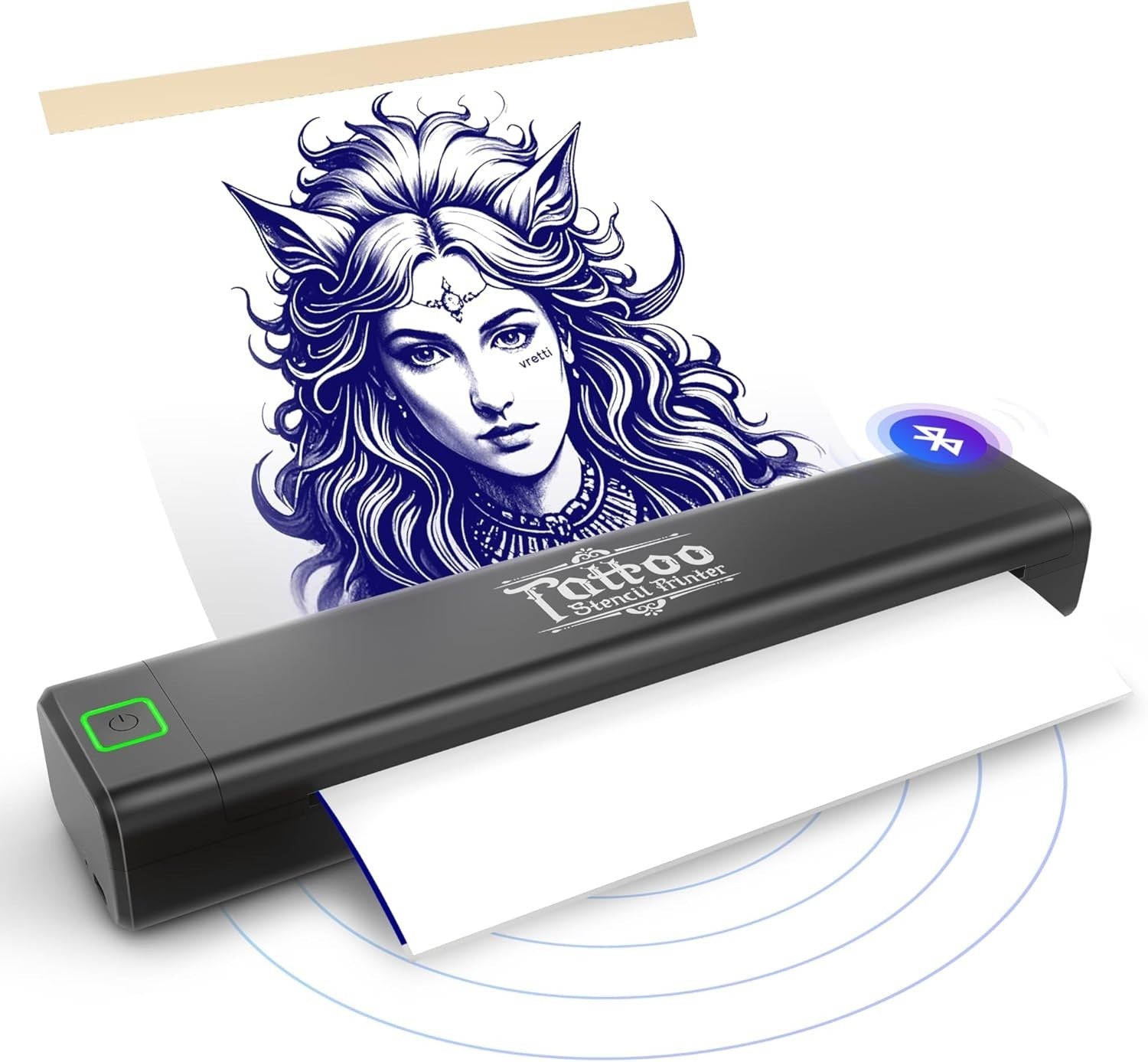 Tattoo Stencil Printer Portable Thermal Printer Black Wireless for Artists