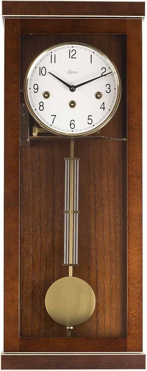 Classic Wooden Pendulum Wall Clock Silent Westminster Melody 57cm Height
