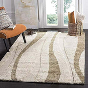 Beige Shaggy Area Rug 240x300cm Thick Soft Pile Anti Slip Luxury Floor Carpet