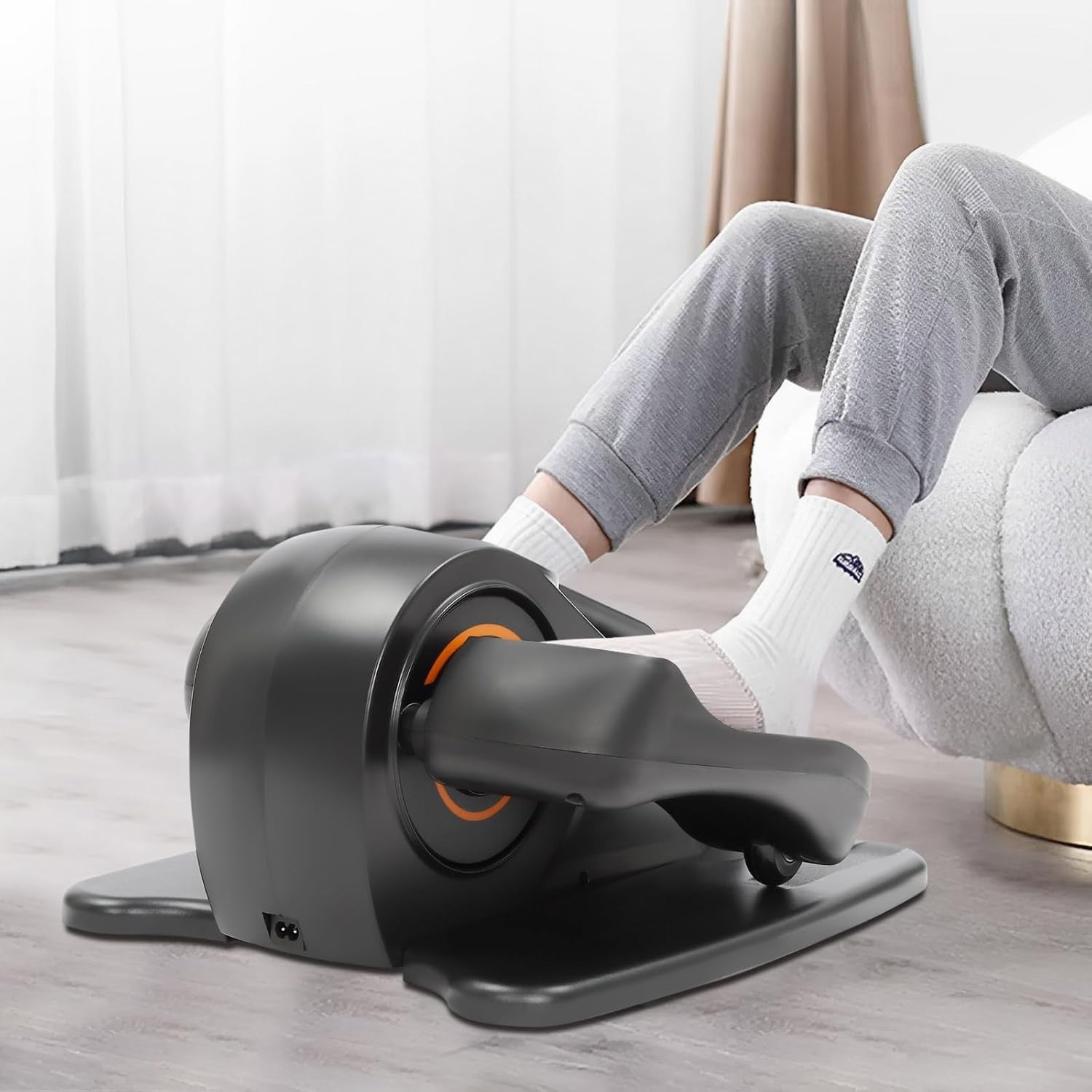 Under Desk Elliptical Trainer Quiet Electric Pedal Exerciser Remote LCD