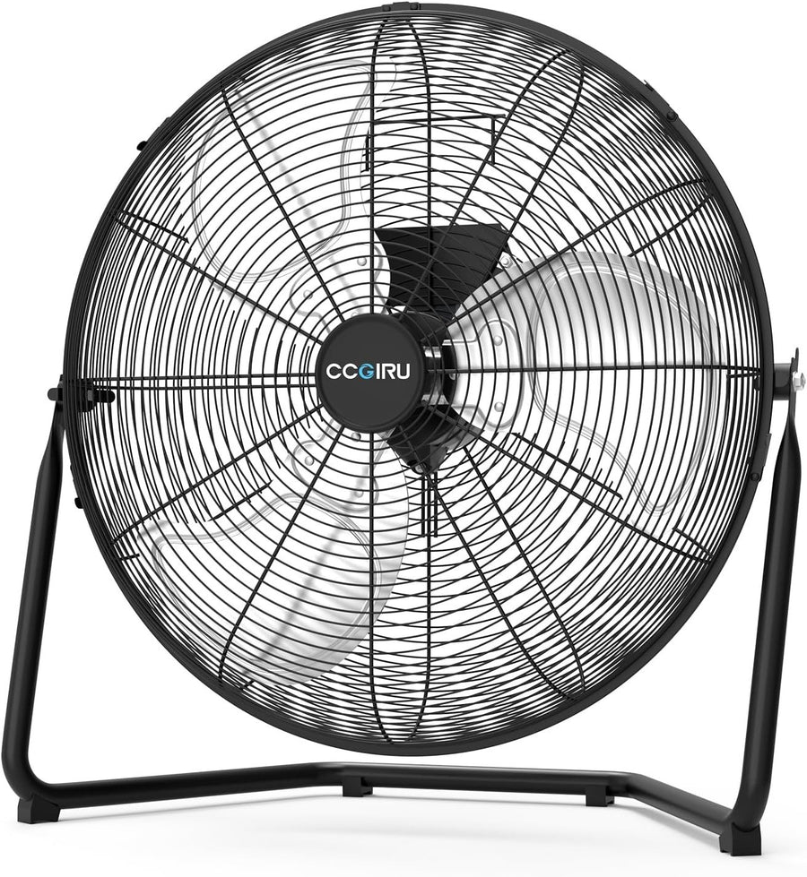 12" High Velocity Floor Fan 3-Speed Metal 180° Tilt Heavy Duty Quiet Cooling Gym