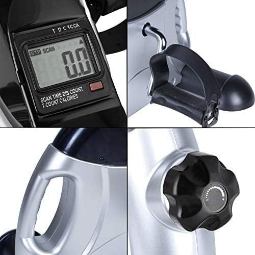 Compact Under Desk Pedal Exerciser Adjustable Resistance LCD Handle
