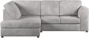 High Back Jumbo Cord 4-Seater Corner Sofa Silver L-Shape – Cozy & Durable