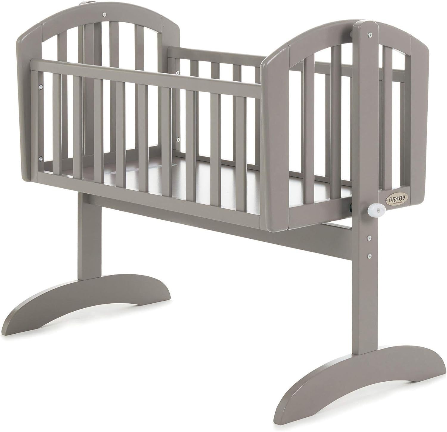 Wooden Baby Swinging Gentle Rocking Cradle with Mattress Grey