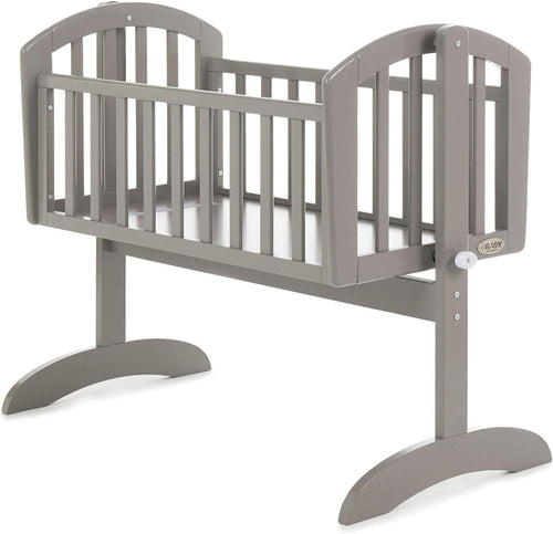 Wooden Baby Swinging Gentle Rocking Cradle with Mattress Grey