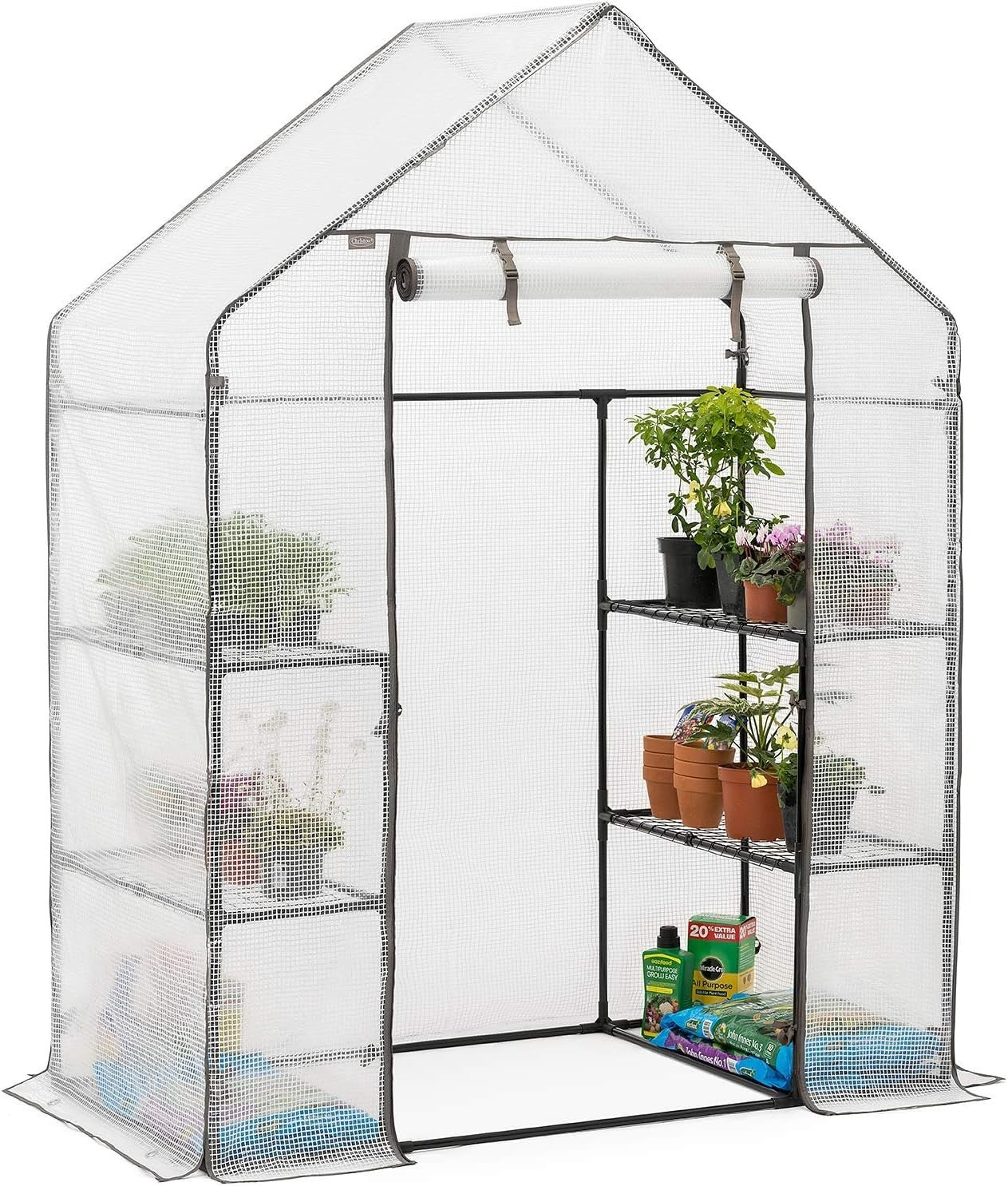 Walk-In Greenhouse with Shelves | Heavy-Duty Steel Frame Garden Grow Tent
