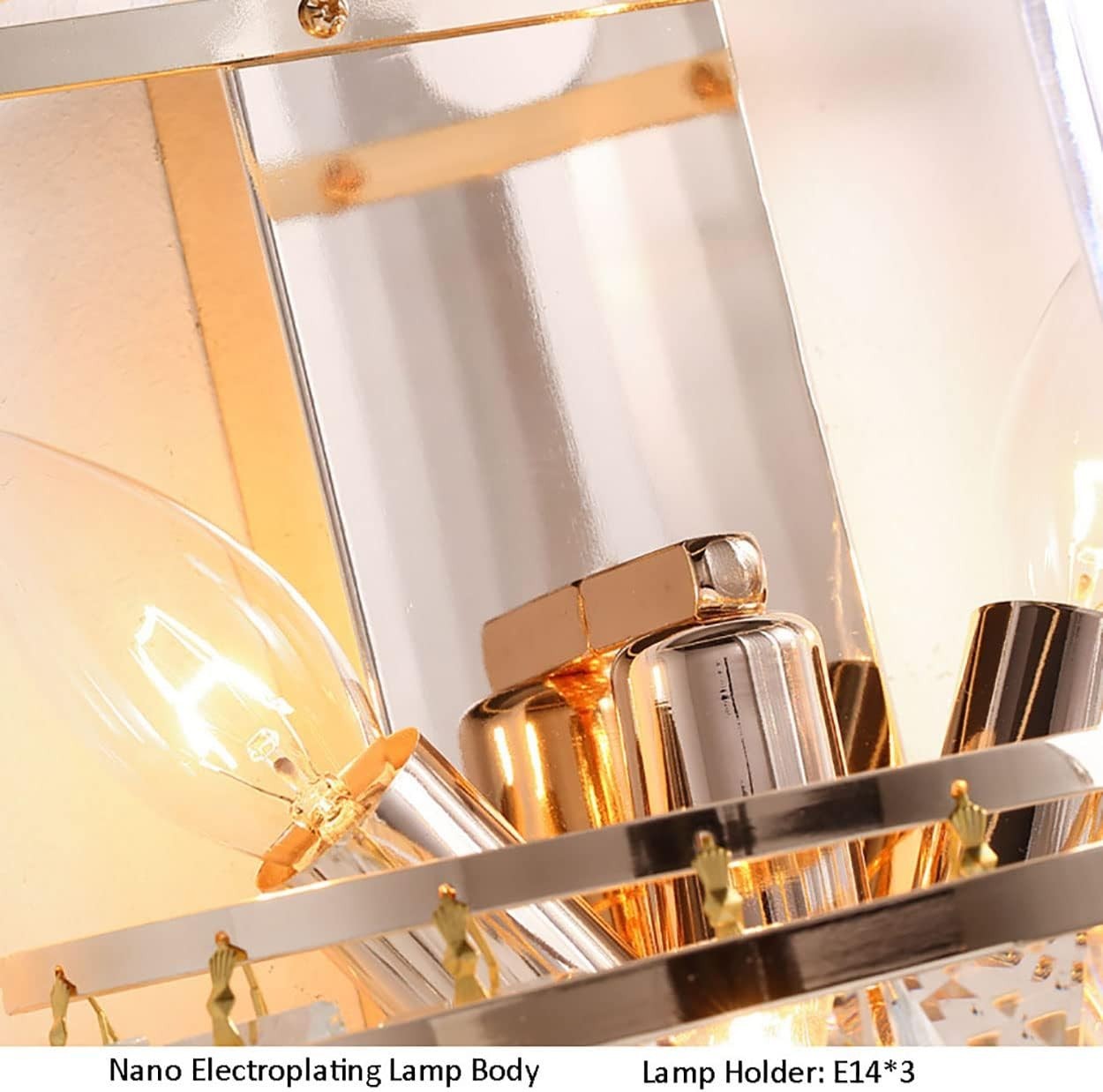 Gold Crystal Wall Light E14 Modern Sconce for Bedroom Hotel Hallway