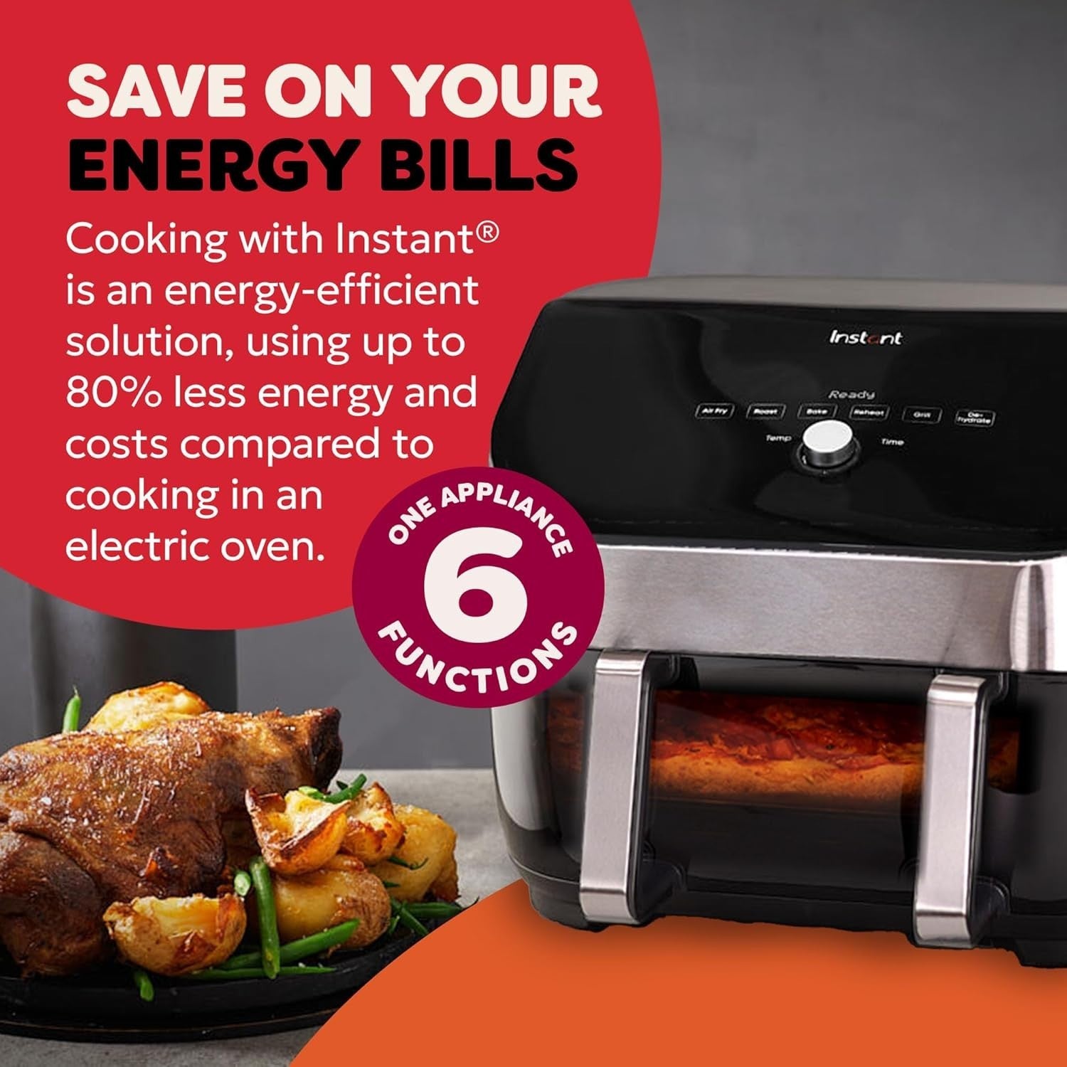 XXL Dual-Zone Air Fryer 8.5L | 8-in-1 Multi Cooker | SyncCook SyncFinish  Energy