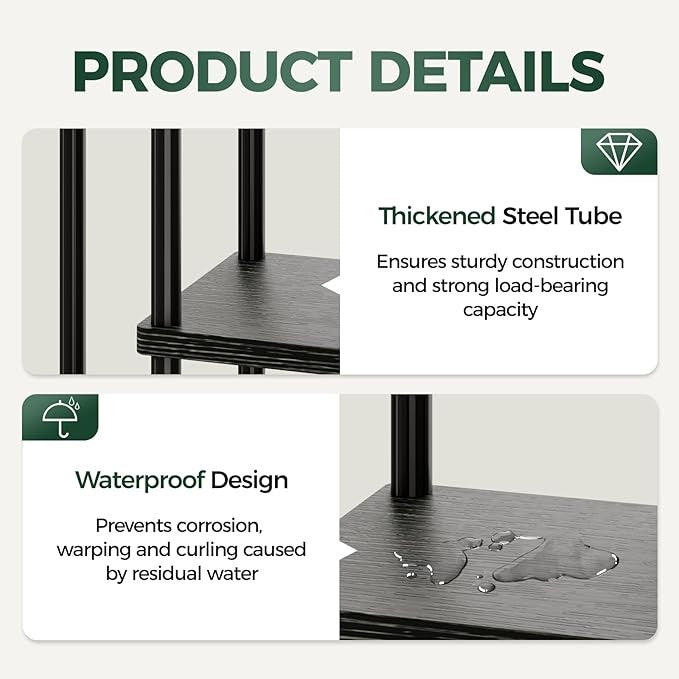 Bamworld 4 Tier Plant Stand Indoor Small Metal Plant Shelf for Multiple Plants C