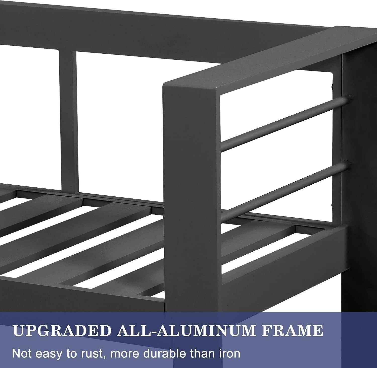 Modern 3-Seater Outdoor Sofa Set Aluminum Frame Weather Resistant Grey Patio