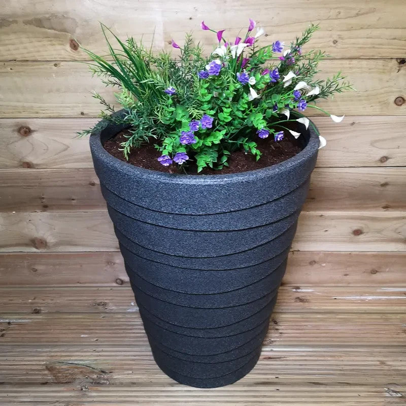 Large Grey Ash Tall Garden Planter 66cm Frost-Proof Eco Outdoor Pot