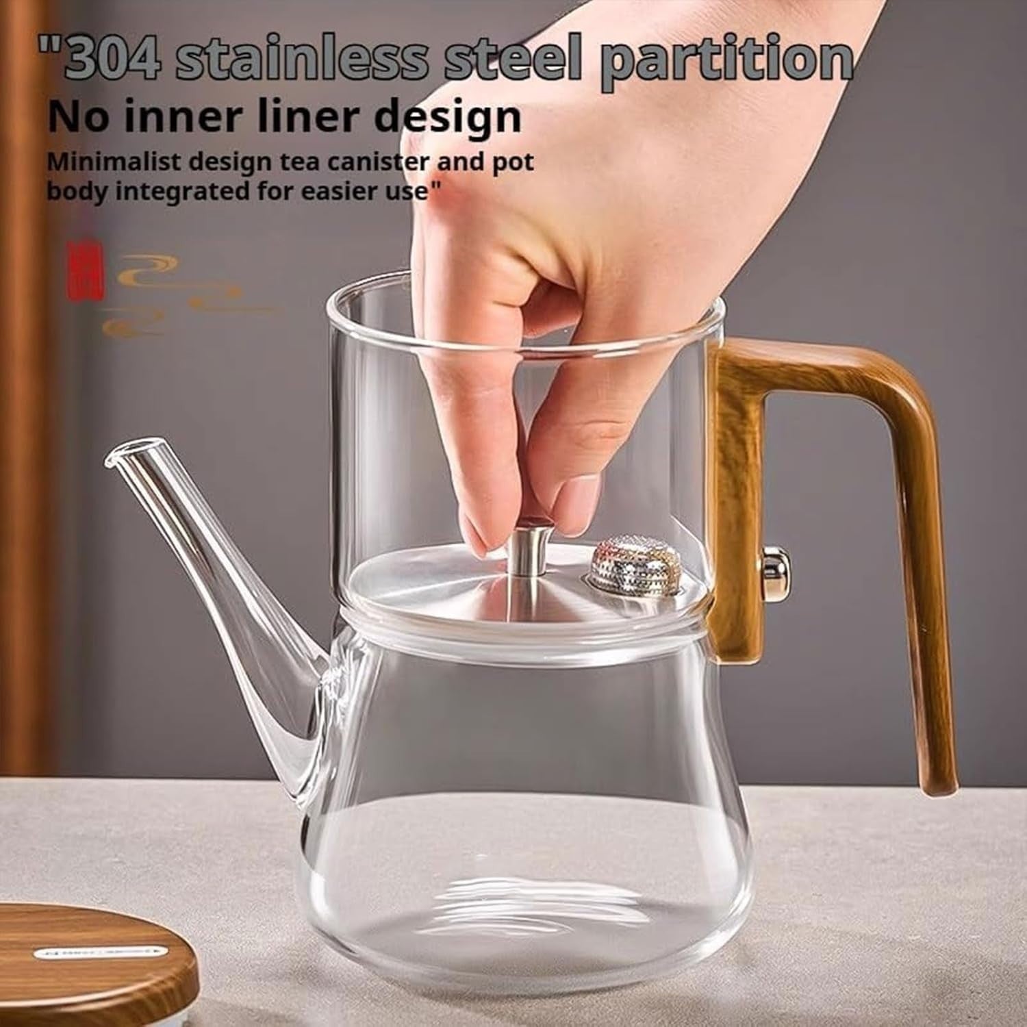 Glass Teapot with Removable Infuser Water Separation Tea Pot 600ml