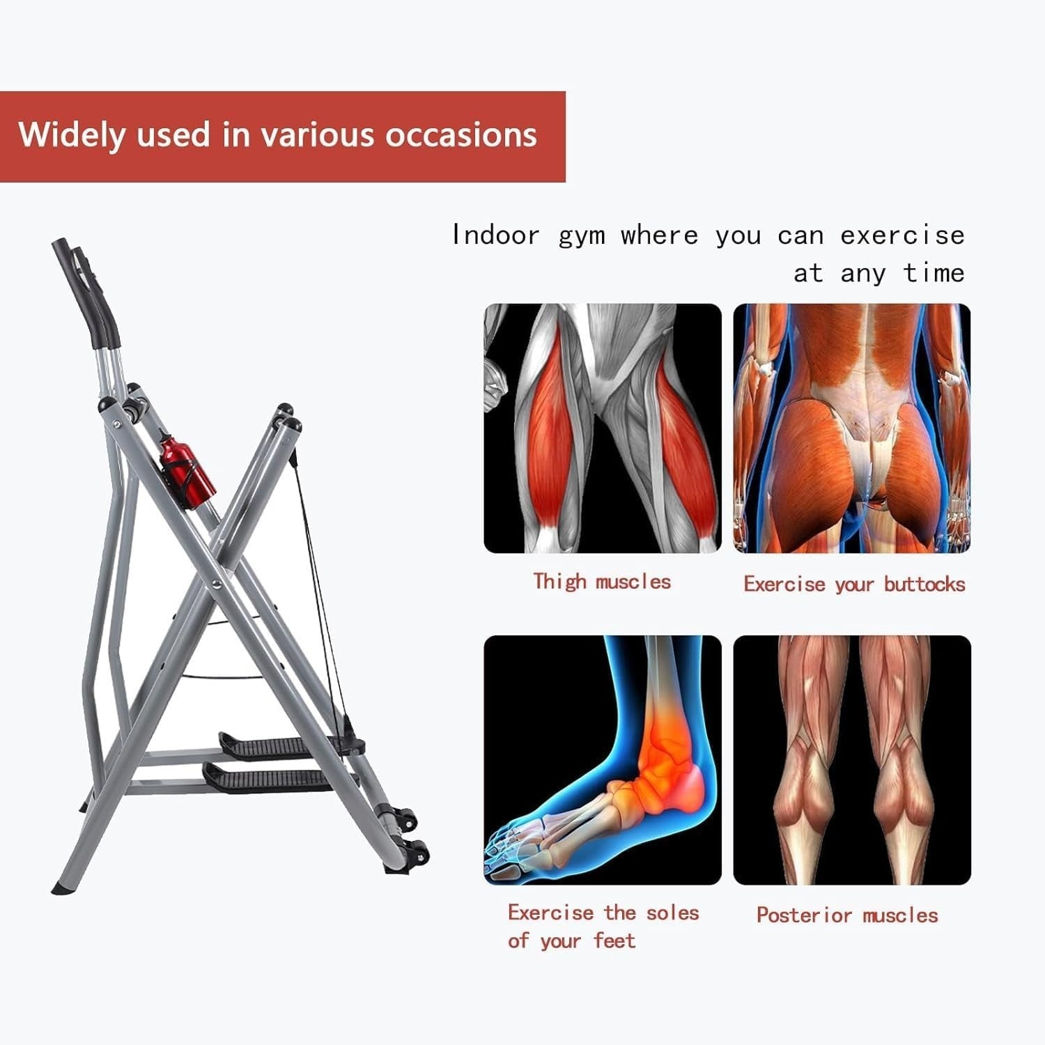 Foldable Air Walker Elliptical Cross Trainer Compact Home Gym Full-Body Workout