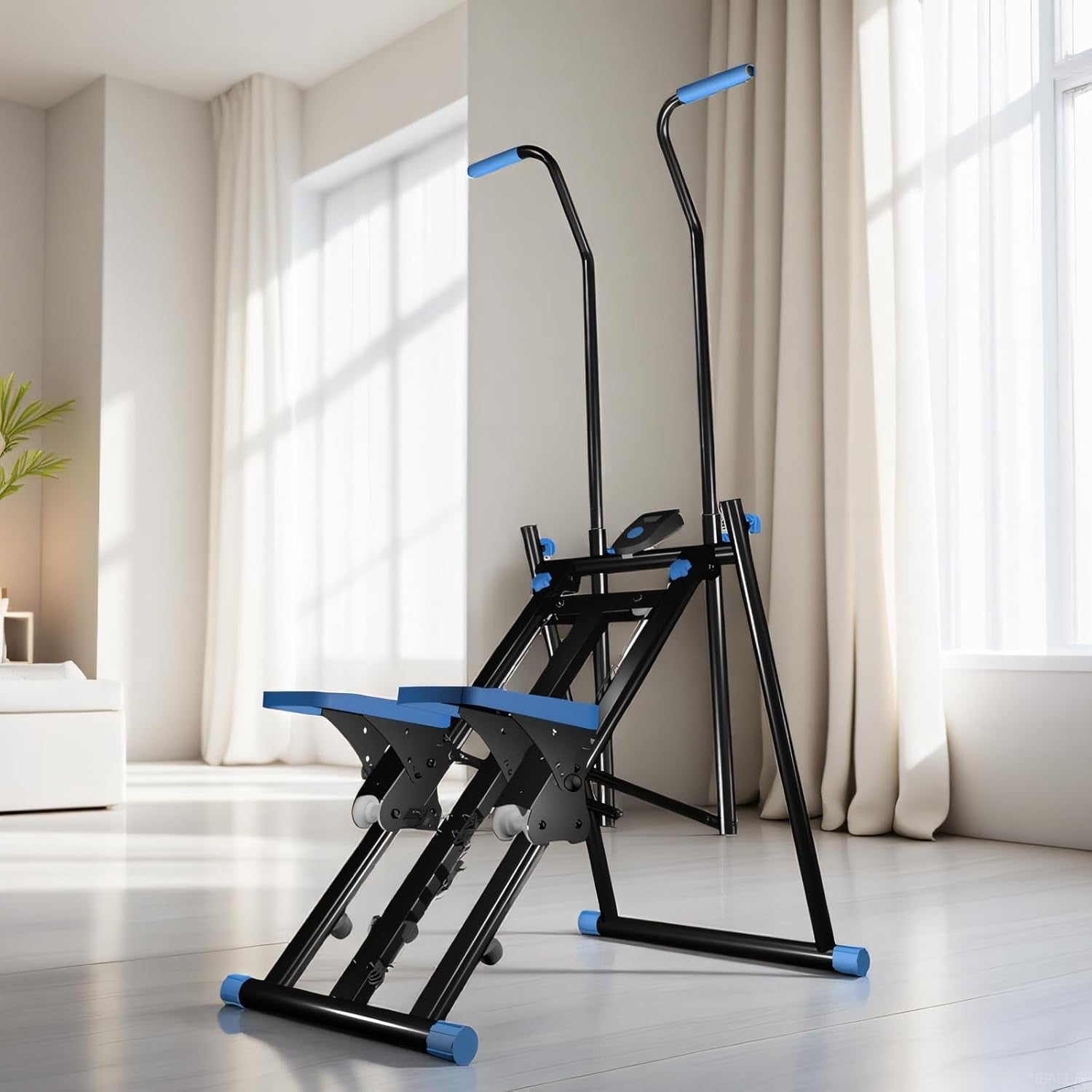 Foldable Stair Stepper Machine for Home w/ Adjustable Speed & Handle