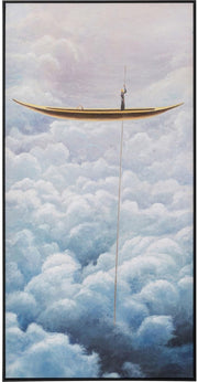Cloud Boat Abstract Canvas Wall Art 60x120cm Framed Modern Living Room Decor