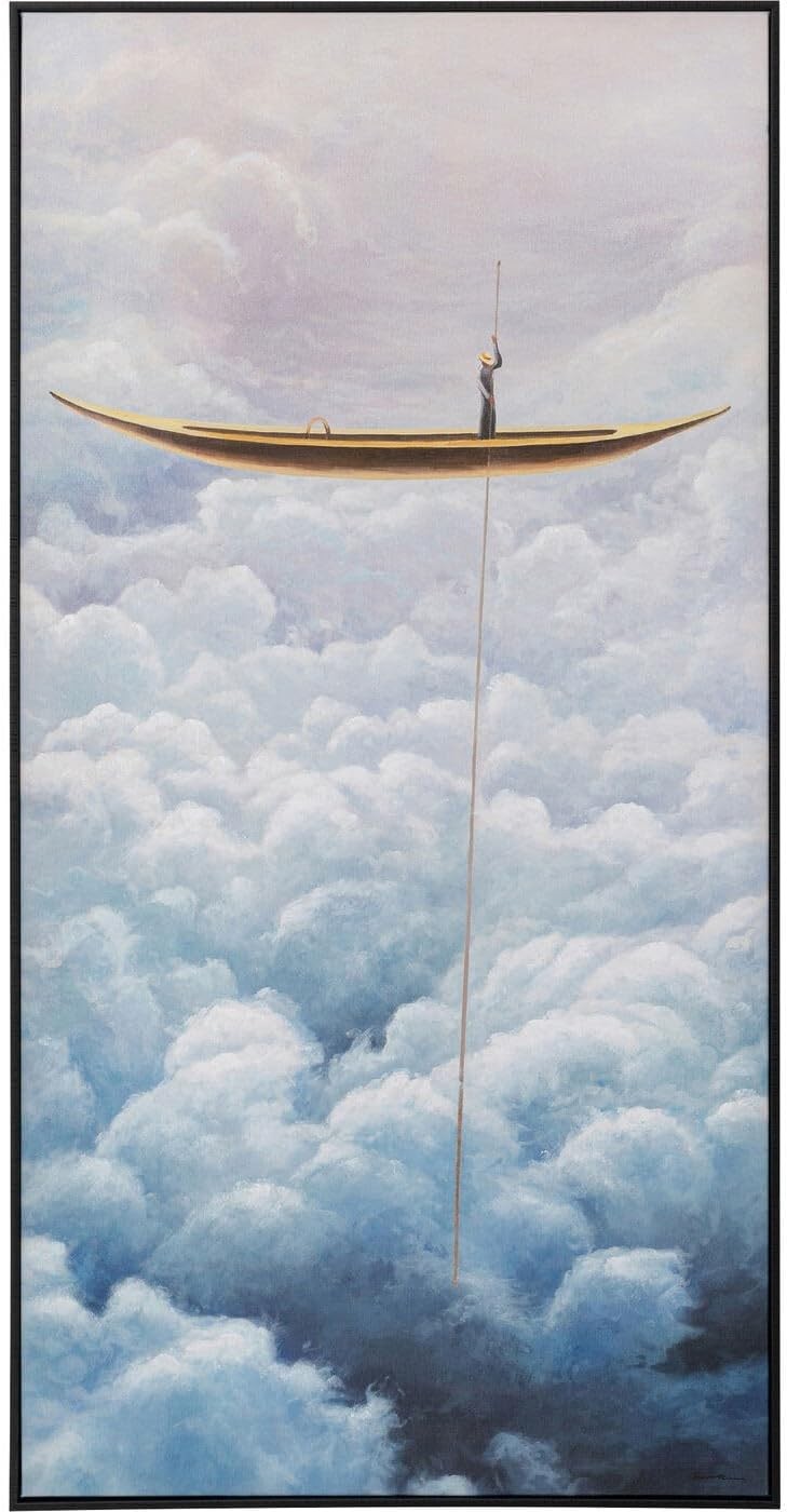 Cloud Boat Abstract Canvas Wall Art 60x120cm Framed Modern Living Room Decor