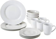 16pc Porcelain Dinnerware Set Plates Bowls Mugs Microwave Dishwasher Safe