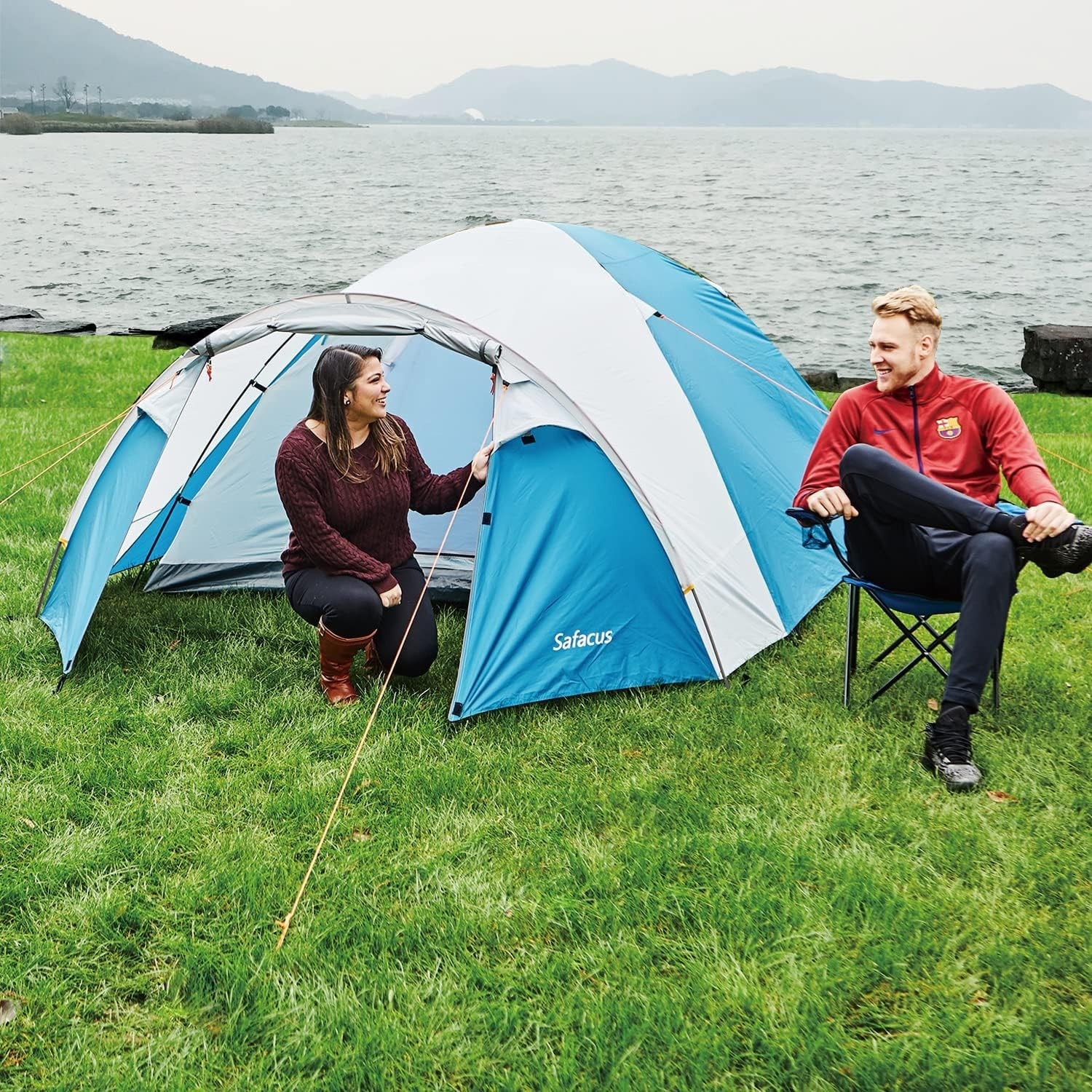 4 Man Family Dome Camping Tent Double Layer Waterproof